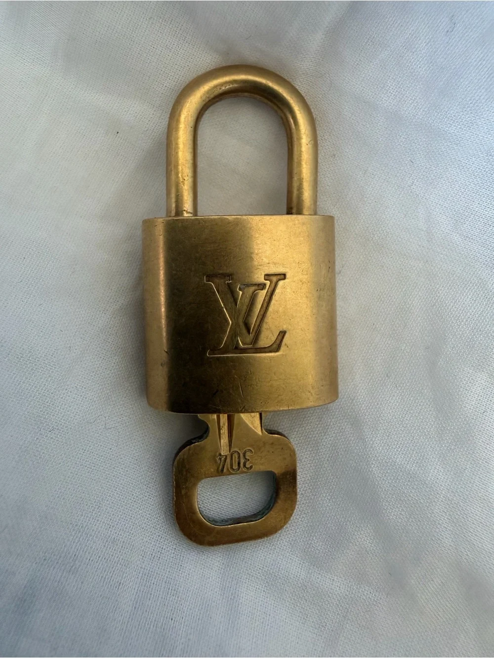 Louis Vuitton Brass-Tone LV Padlock with Key